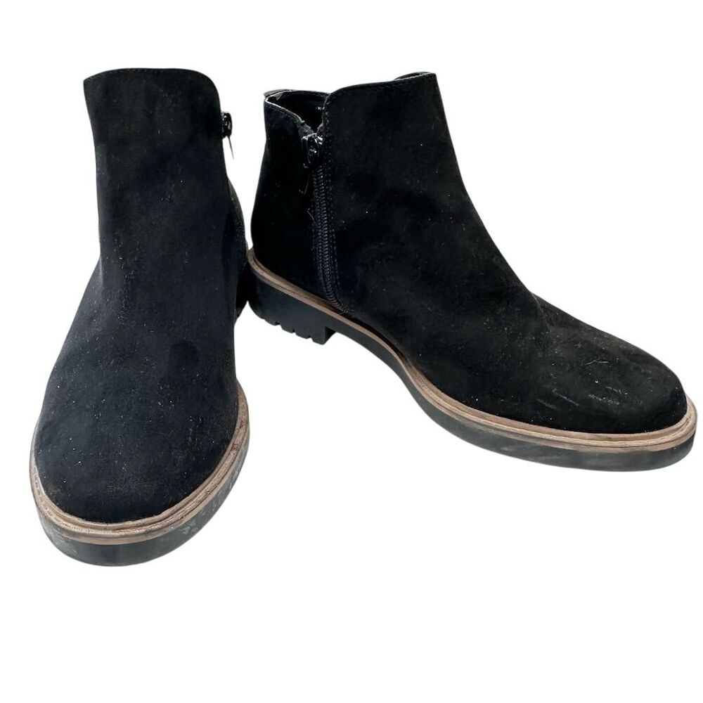 Esprit Women's Black saige Ankle Booties Size 6.5 Zip Closure Mid Heel